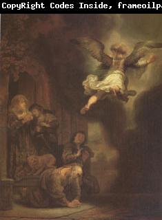 REMBRANDT Harmenszoon van Rijn The Archangel Leaving the Family of Tobias (mk05)